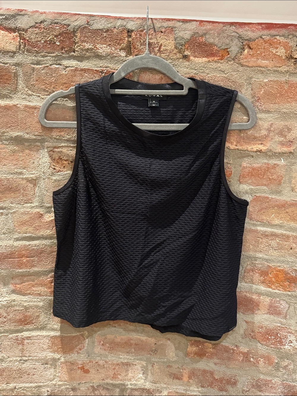 Kora Black Textured Sleeveless Tank